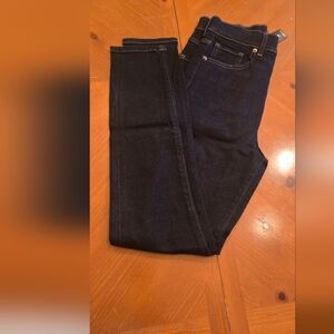 NWT Express Super Skinny High Rise Dark Indigo Jeans w/ Contrast Stitching, sz 2